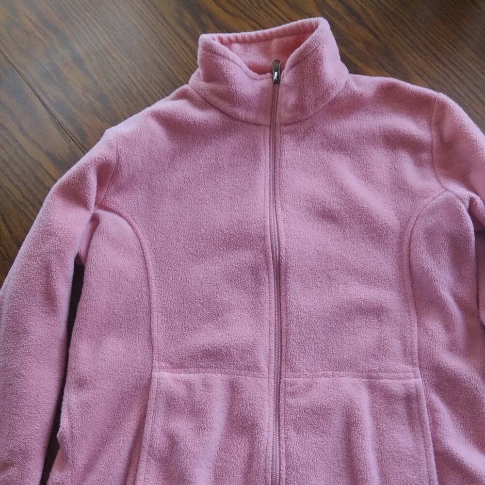 fleece  zipper jacket pink bass pro preowned size medium